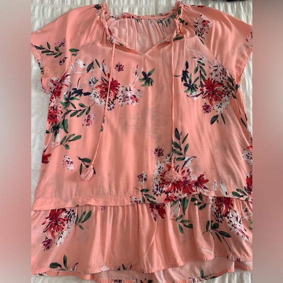 St. John's Bay Coral Floral Blouse - Picture 5 of 16